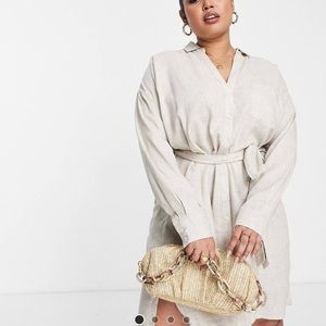 Linen Shirtdress. Includes belt. Very cute! Pics don’t do this justice.